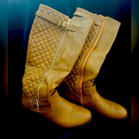 Dream Pairs Shoes - DREAM PAIRS Knee High Boots Low Block Heel, Riding, Round Toe Side zippers